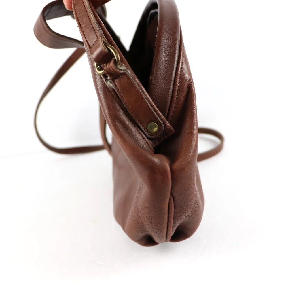 Coach Vintage Brown Laurel Leather Framed Clam Shell Shoulder Bag Purse Made USA - Picture 9 of 12